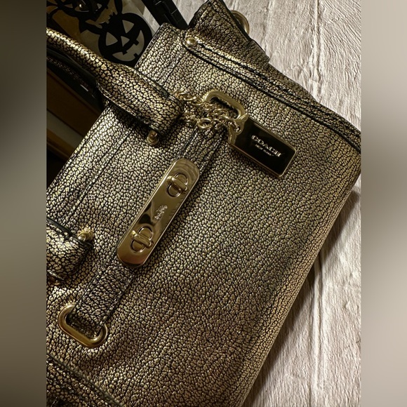COACH Mini Swagger Gold Metallic Crossbody - Picture 9 of 15